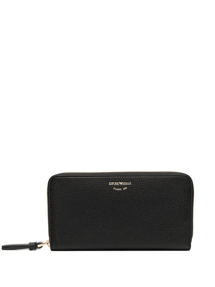 Emporio Armani zipped leather purse - Black Cover