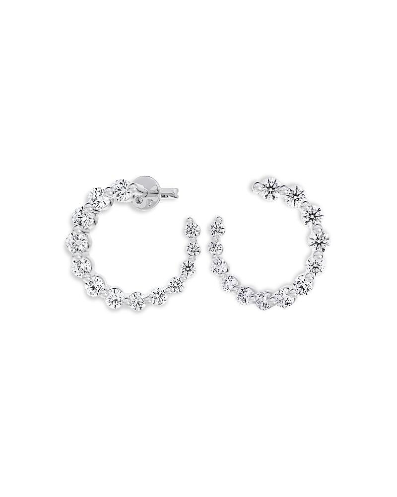 De Beers Forevermark Classic Graduated Diamond Hoop Earrings in 18K White Gold, 0.51 ct. t. w. Cover