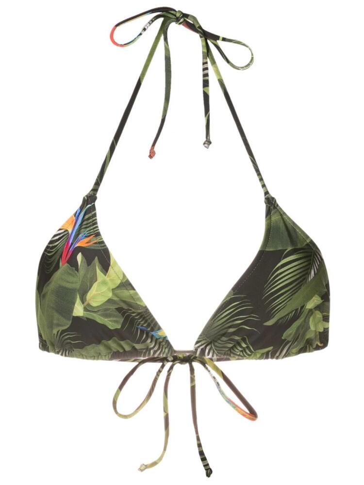 Lygia & Nanny Hanna-leaf-print bikini top - Green Cover