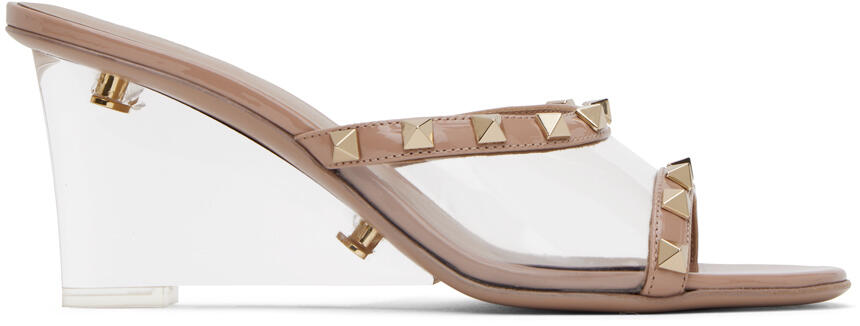 Valentino Garavani Pink Rockstud Skin Heeled Sandals Cover