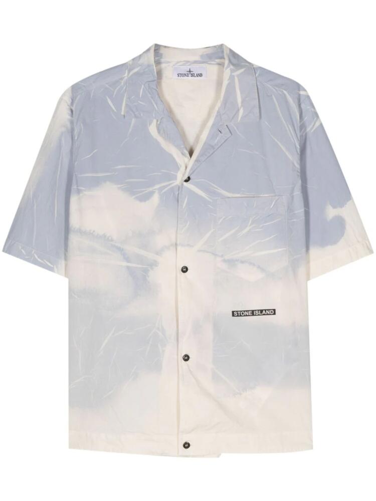 Stone Island abstract short-sleeved shirt - Blue Cover