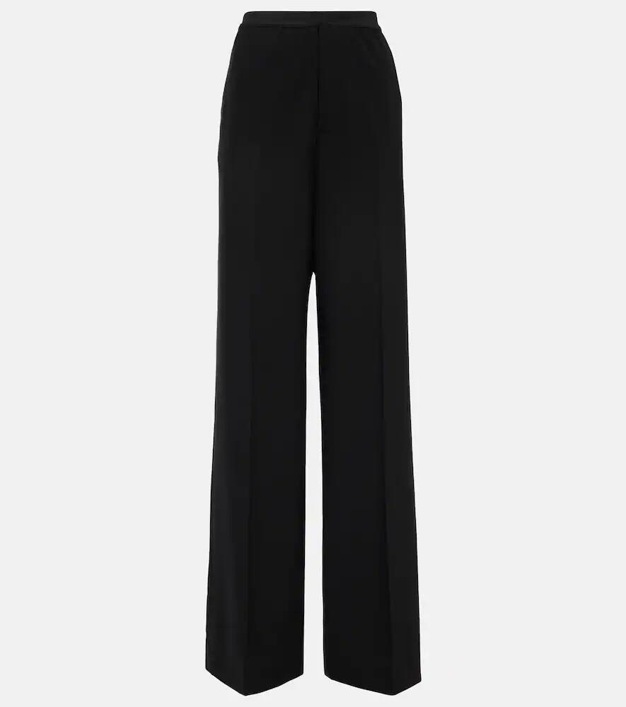 Balenciaga Logo mid-rise wide-leg wool pants Cover