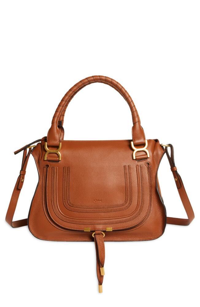 Chloé Medium Marcie Leather Satchel in Tan Cover