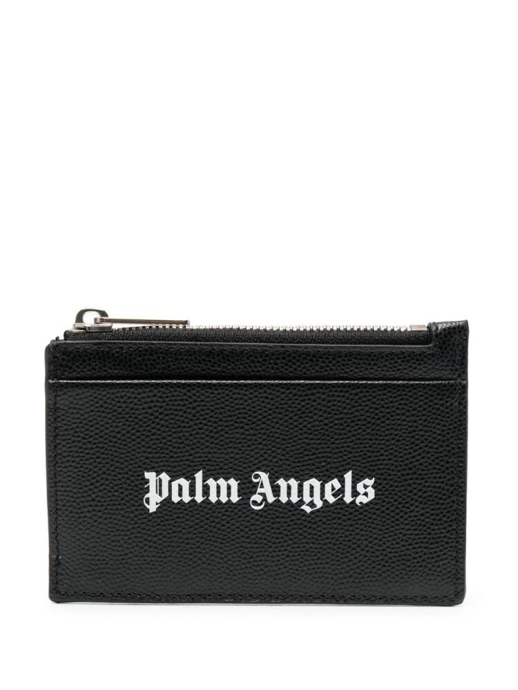 Palm Angels Gothic logo-print zipped cardholder - Black Cover