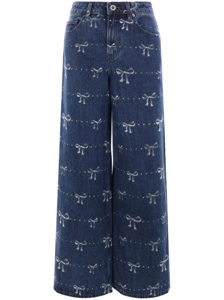 Self-Portrait bow-print jeans - Blue Cover