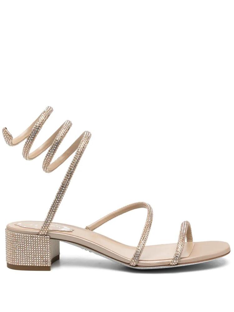 René Caovilla crystal-embellished heeled sandals - Neutrals Cover