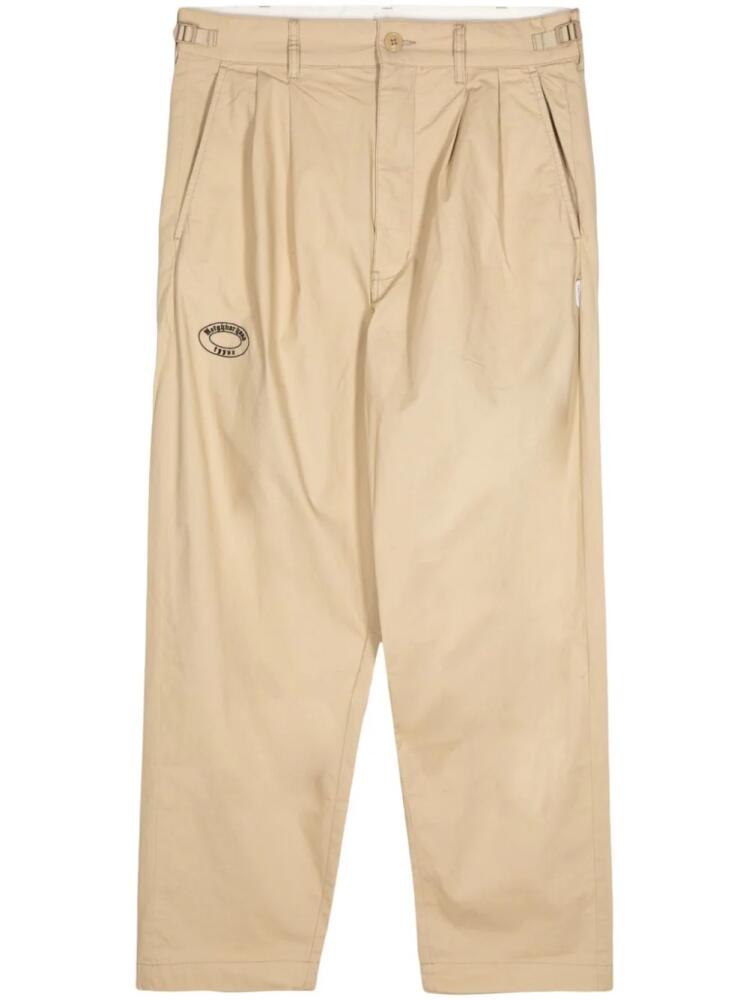 izzue pleat-detail straigh-leg trousers - Brown Cover