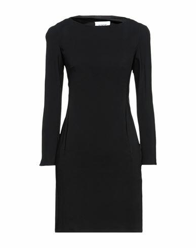 Dondup Woman Mini dress Black Viscose, Elastane Cover