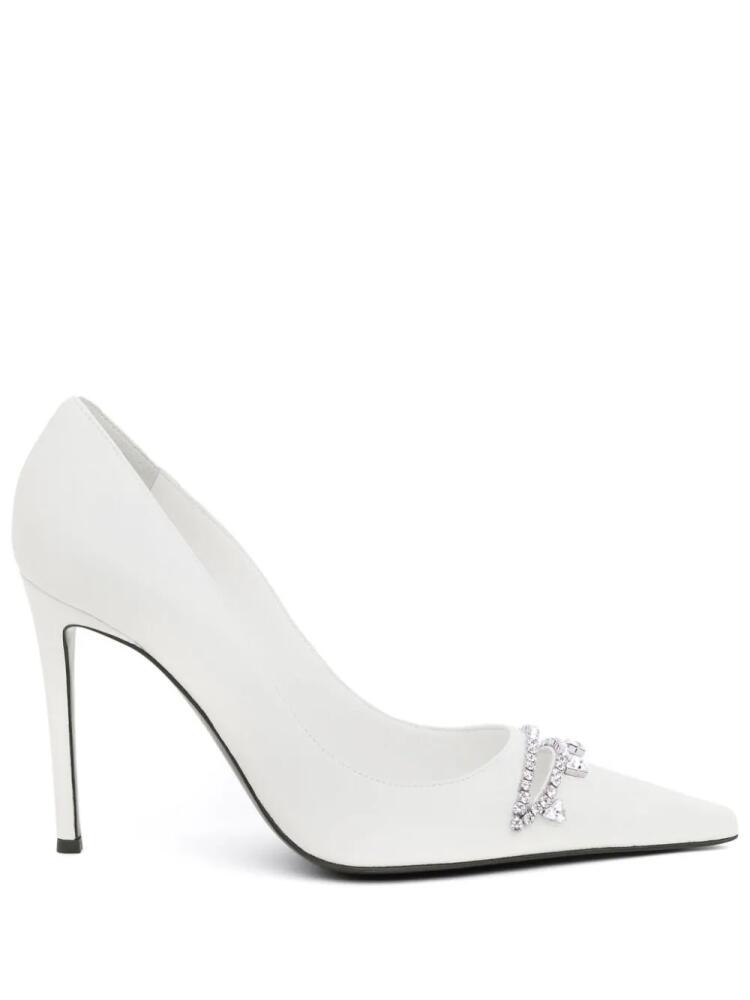 AREA crystal-embellished stiletto pumps - White Cover