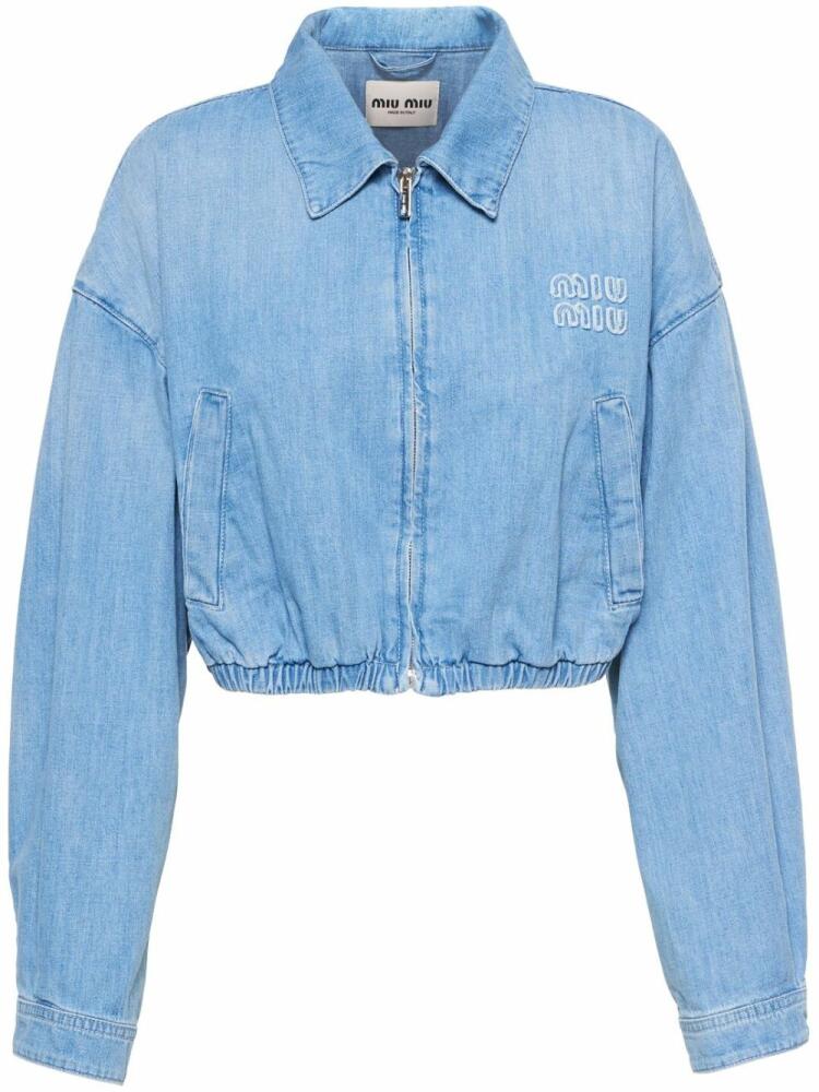 Miu Miu zip-up denim jacket - Blue Cover