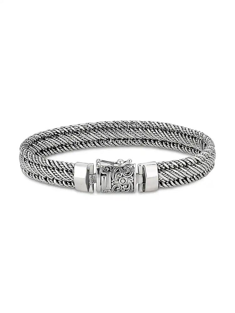 Eli Pebble Men's Sterling Silver Twisted Rope Bracelet Cover