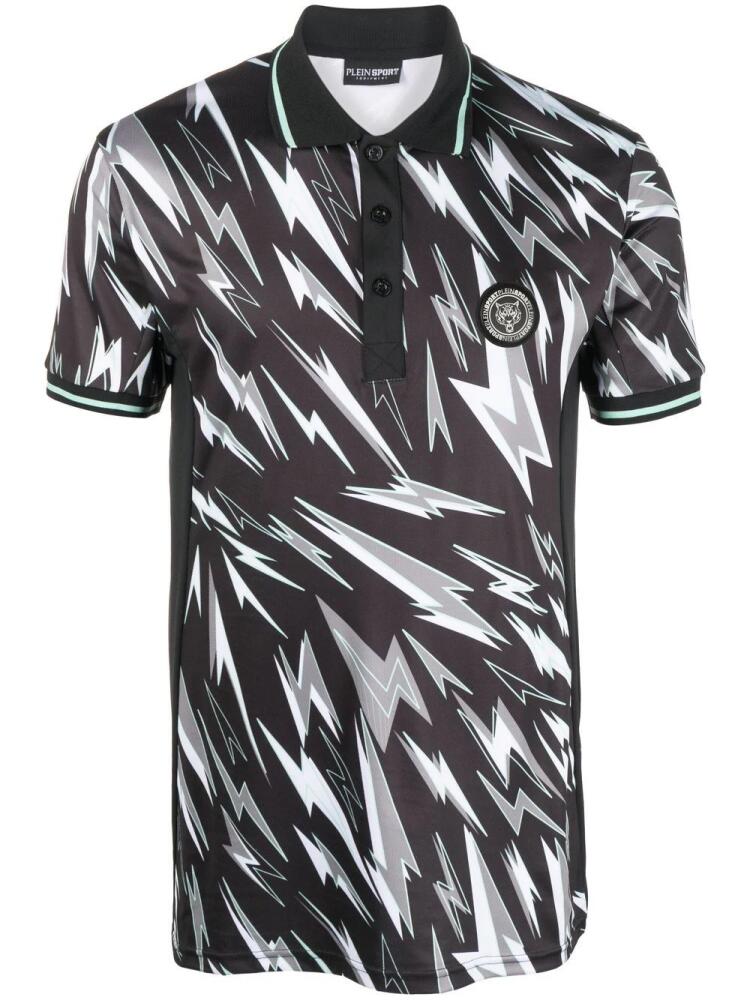 Plein Sport lightning bolt print polo shirt - Black Cover