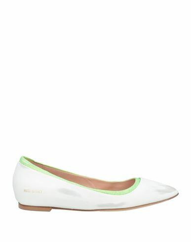 Hidnander Woman Ballet flats White Leather, Textile fibers Cover