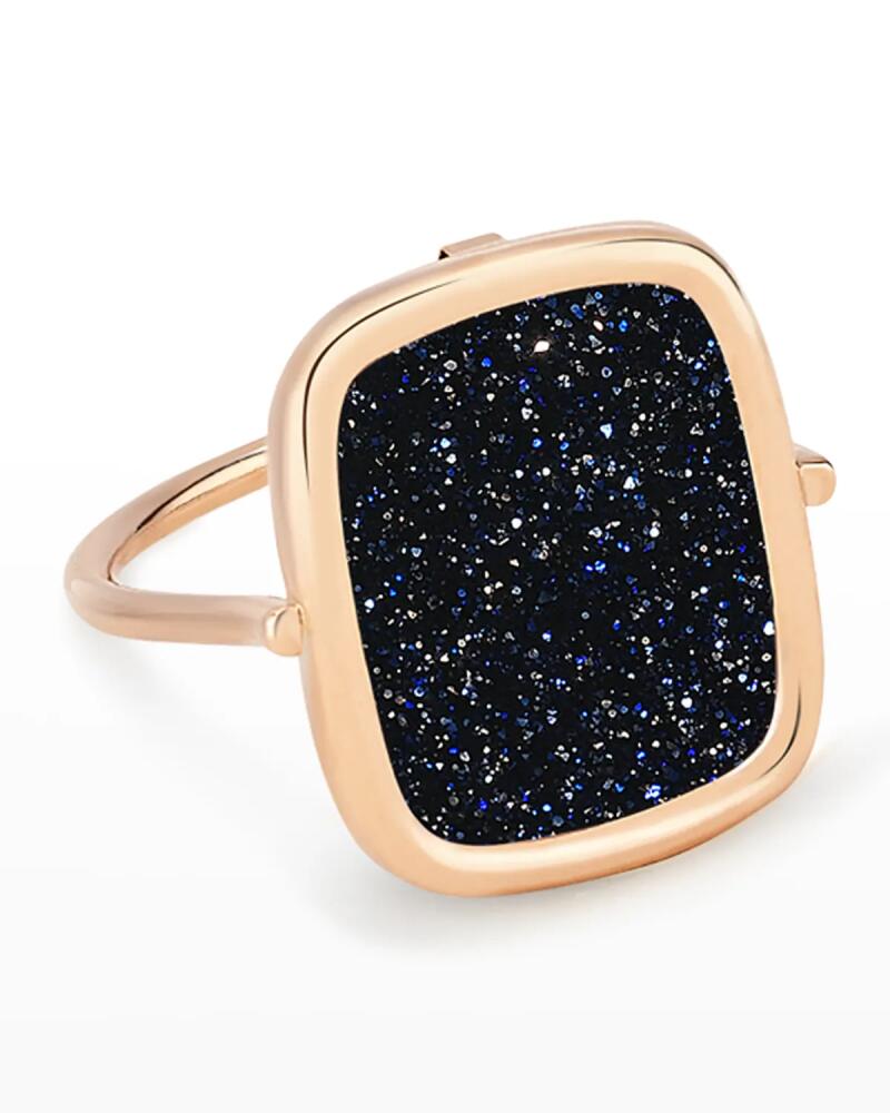 GINETTE NY Rose Gold Blue Sandstone Antiqued Ring Cover