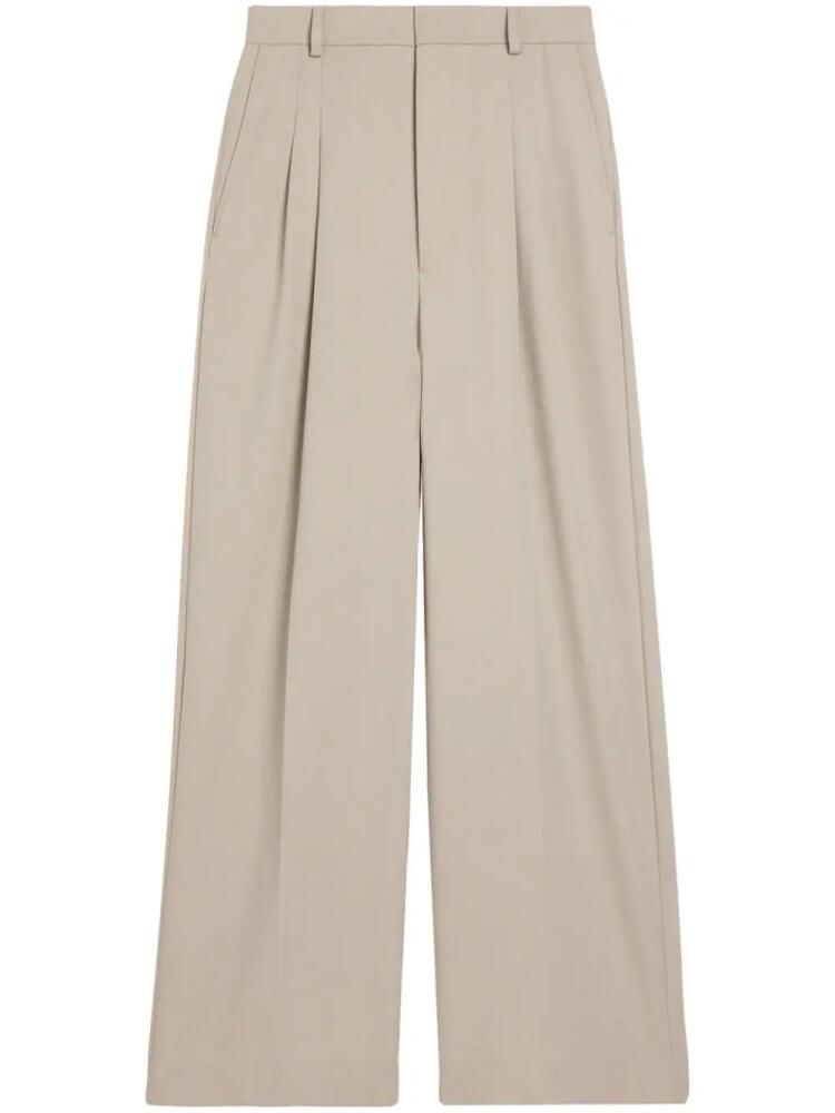 AMI Paris wide-leg virgin wool trousers - Neutrals Cover