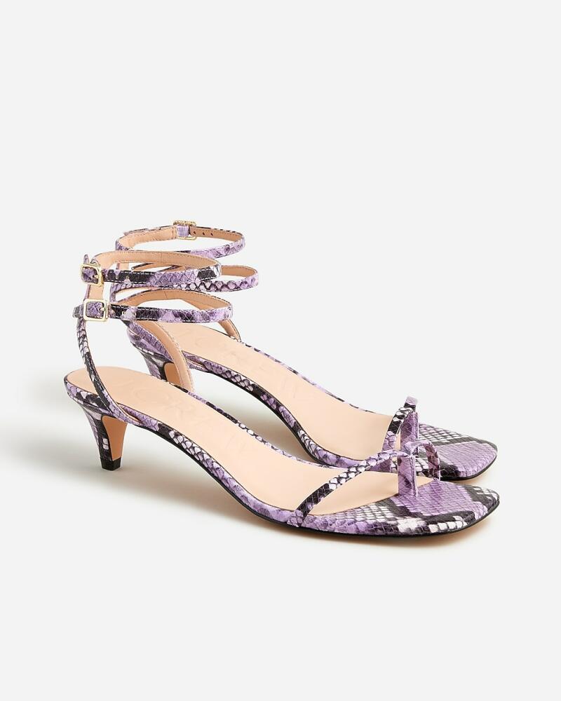 J.Crew Zadie double ankle-strap heels in snake-embossed leather Cover