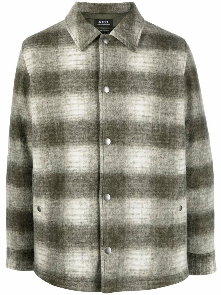 A.P.C. Alan check-pattern overshirt - Green Cover