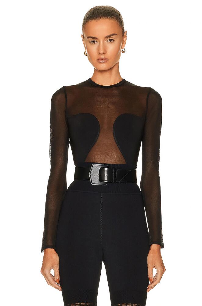 ALAÏA Sheer Bodysuit in Black Cover