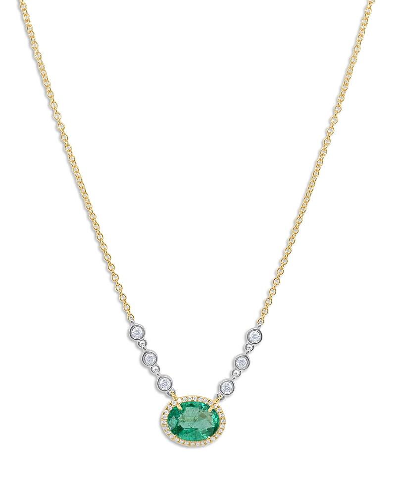 Meira T 14K White & Yellow Gold Emerald & Diamond Pendant Necklace, 18 Cover