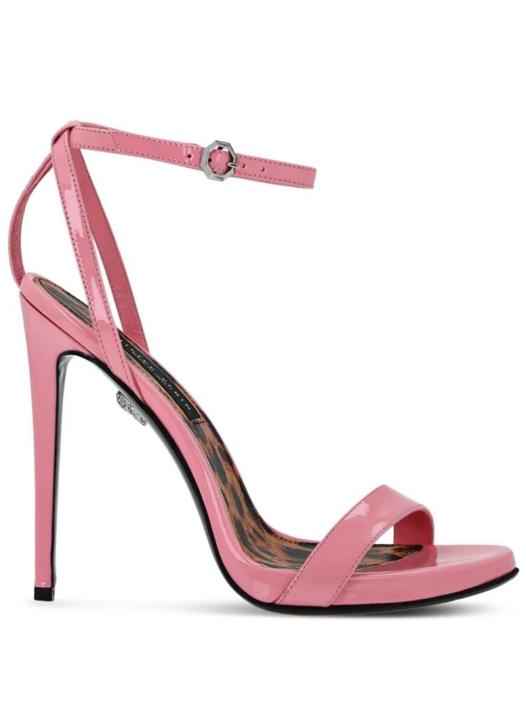 Philipp Plein 120mm leopard-print patent-leather sandals - Pink Cover