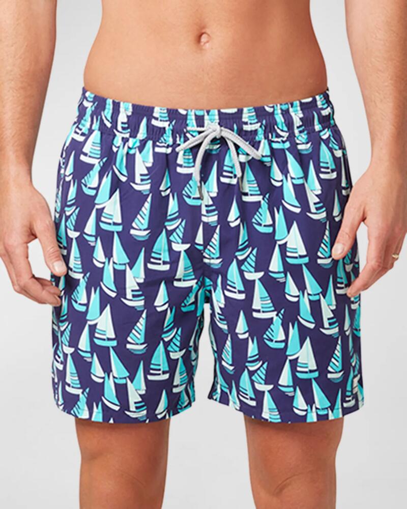 Tom & Teddy Men's Boat-Print Swim Shorts Cover