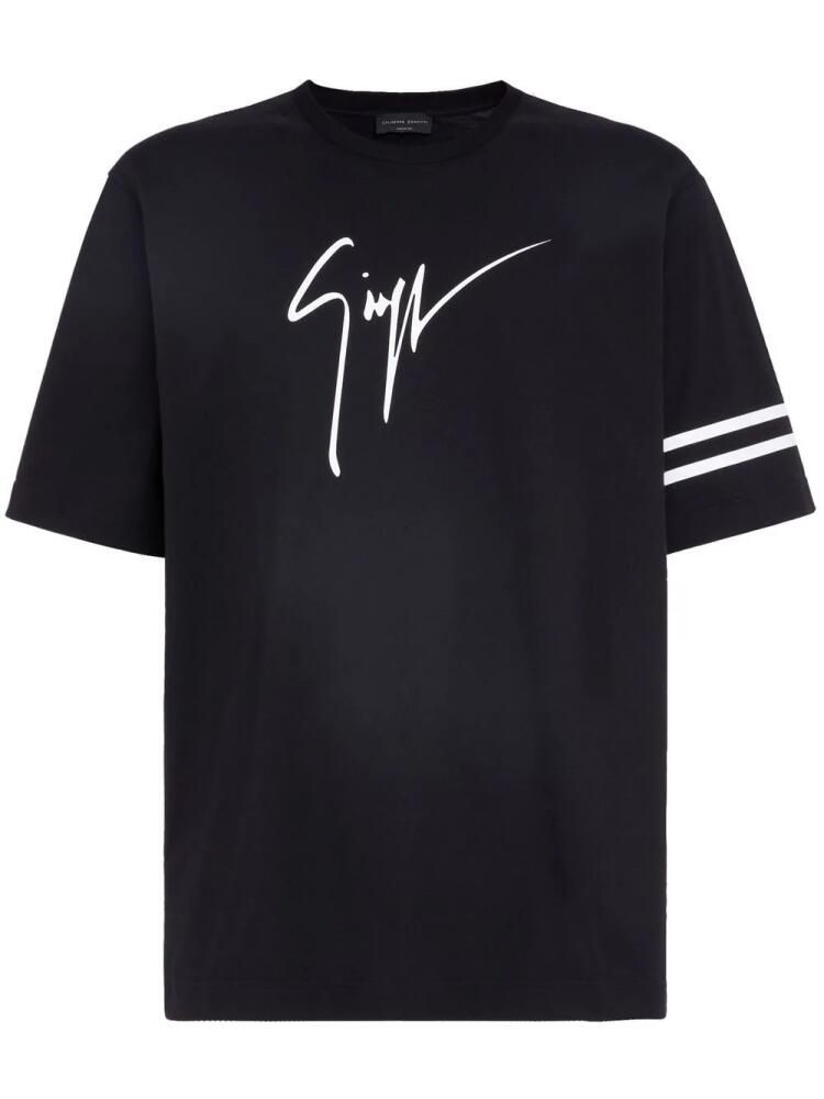 Giuseppe Zanotti Lr-38 stripe-trim T-shirt - Black Cover