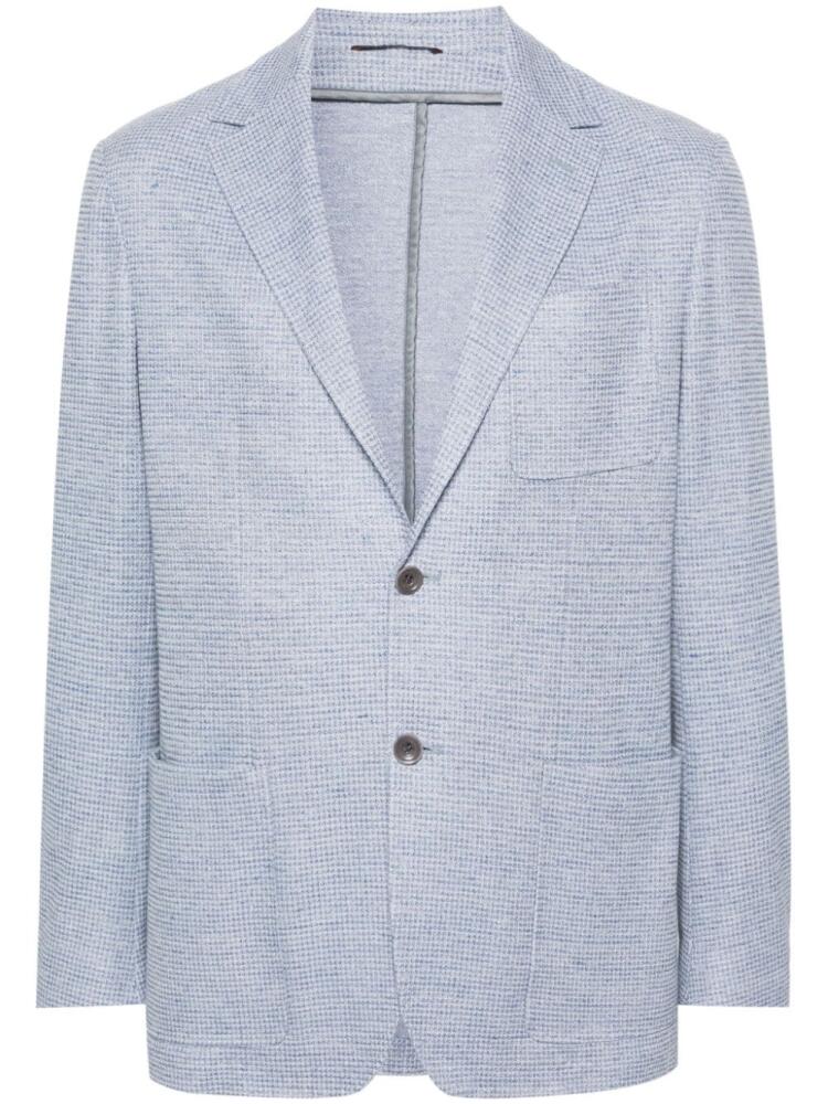 Canali checked single-breasted blazer - Blue Cover