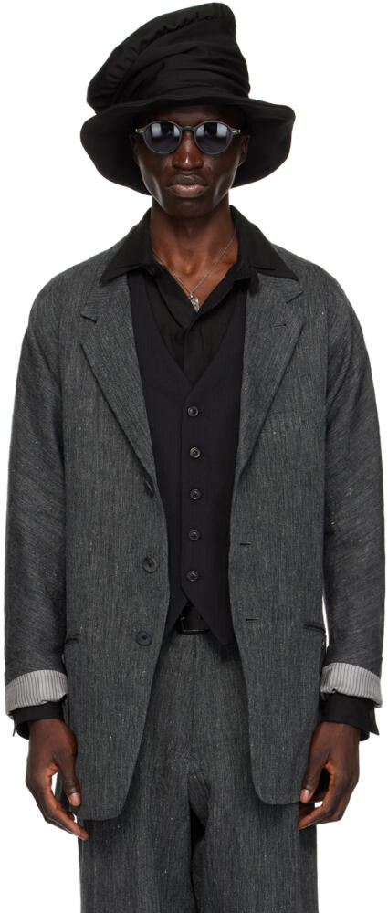 YOHJI YAMAMOTO Gray Raglan Blazer Cover