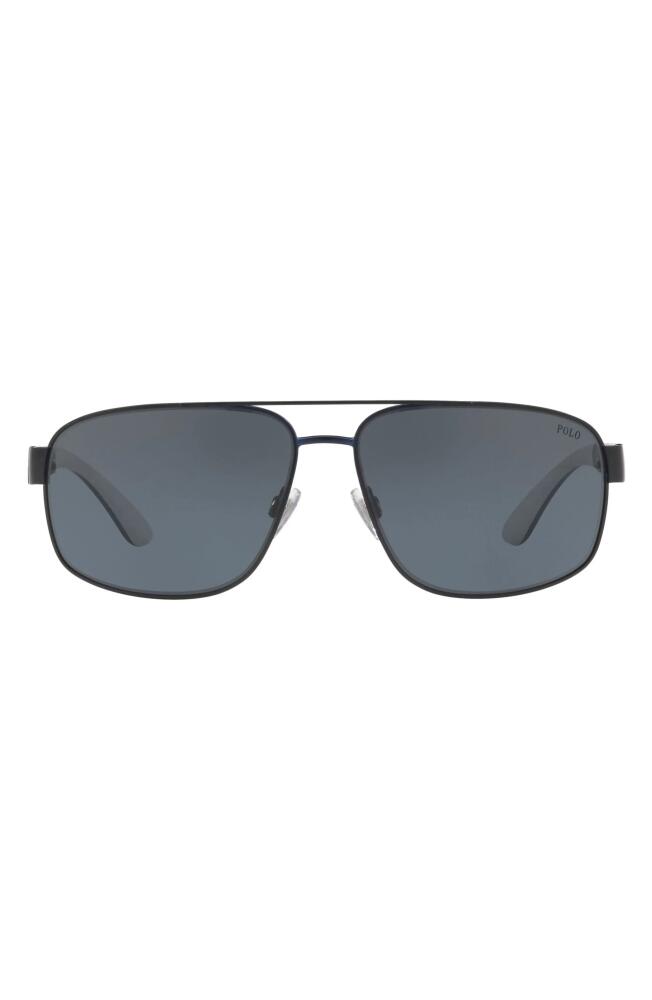 Polo Ralph Lauren 60mm Aviator Sunglasses in Matte Blue Cover