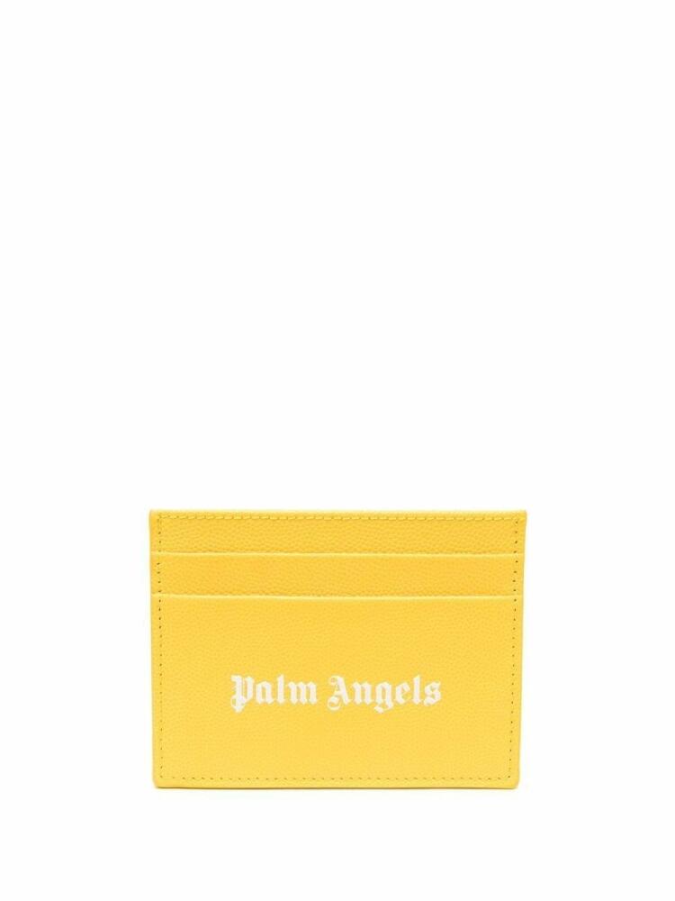 Palm Angels Gothic logo-print cardholder - Yellow Cover