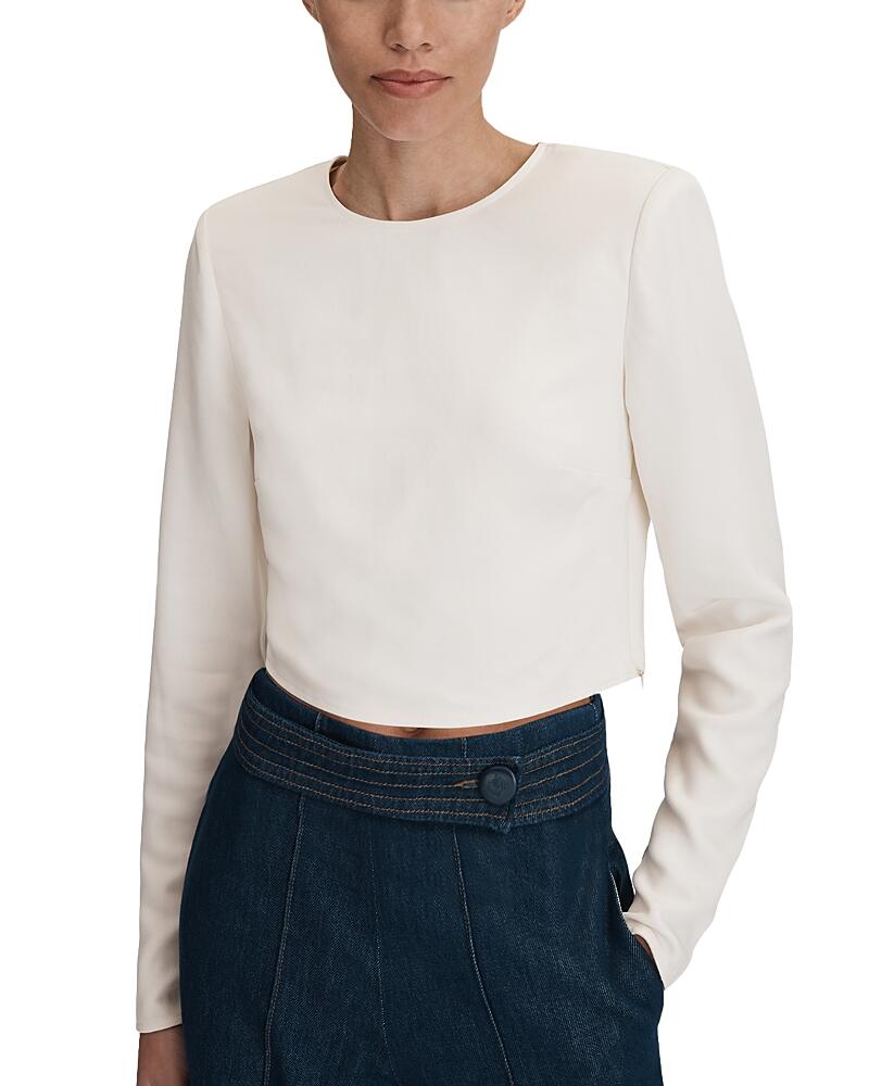 Reiss Ariana Long Sleeve Crop Top Cover