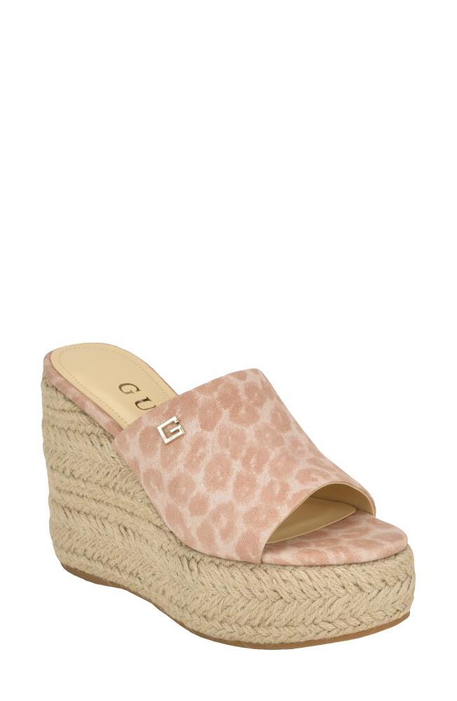 GUESS Evba Espadrille Platform Wedge Sandal in Light Natural Cover