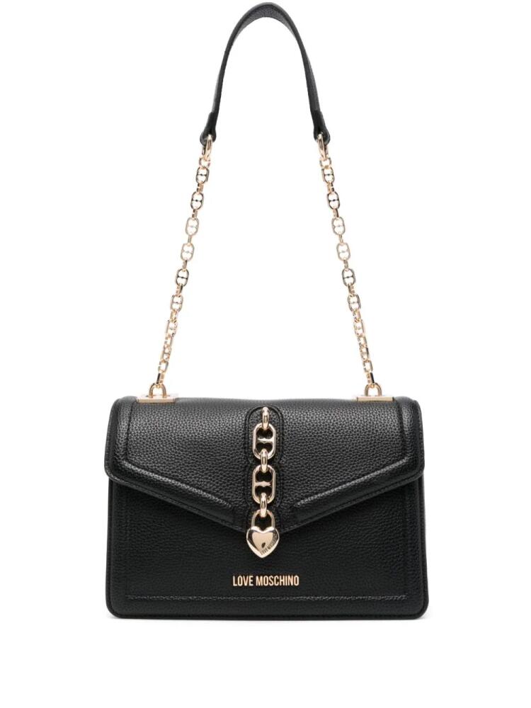 Love Moschino padlock-detail shoulder bag - Black Cover