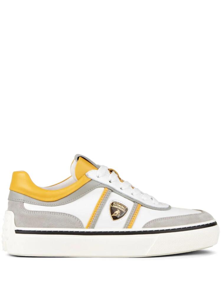 Tod's Automobili Lamborghini logo-debossed low-top sneakers - White Cover