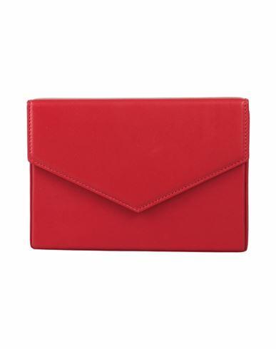 Amina Muaddi Woman Handbag Red Soft Leather Cover