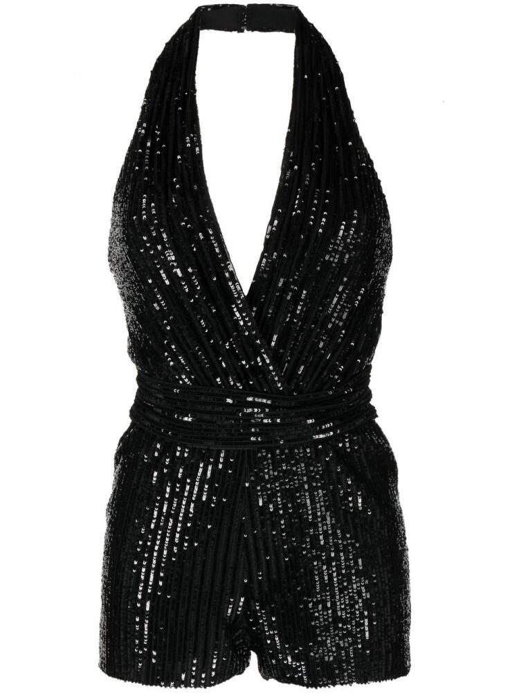 Elie Saab sequinned halterneck playsuit - Black Cover