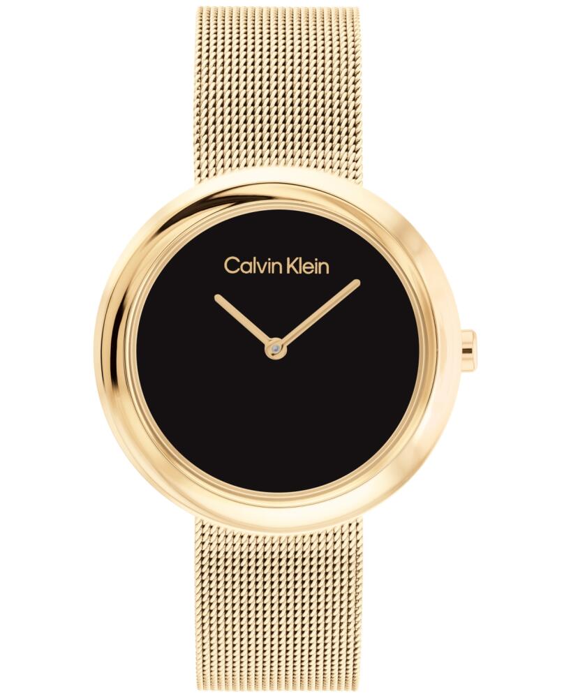 Calvin Klein Gold-Tone Mesh Bracelet Watch 34mm - Gold Cover