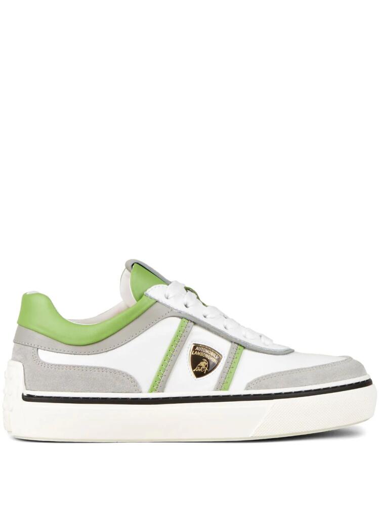 Tod's Automobili Lamborghini logo-debossed low-top sneakers - White Cover