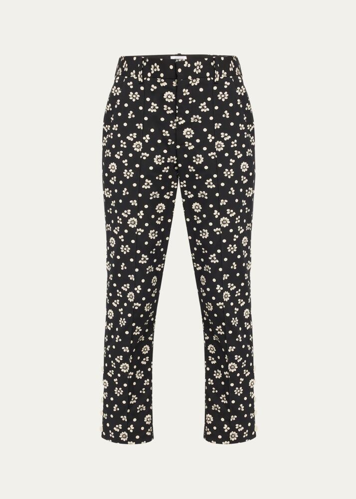 Rosie Assoulin Oboe Mixed-Print Cropped Pants Cover