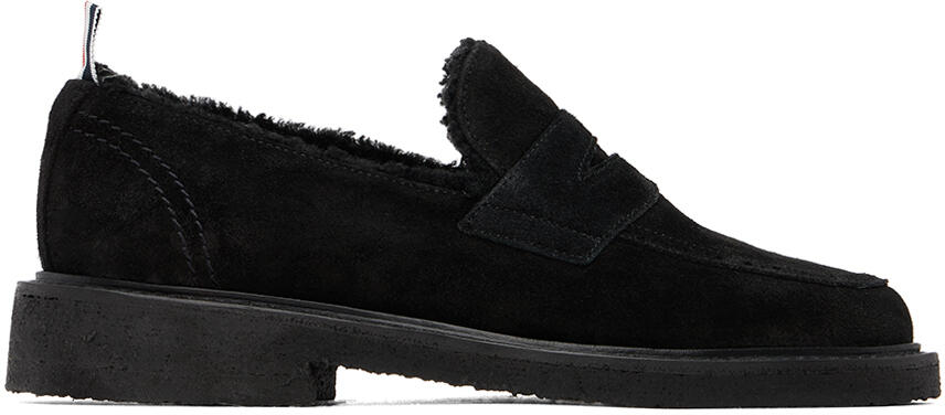 Thom Browne Black Shearling Penny Loafers Cover