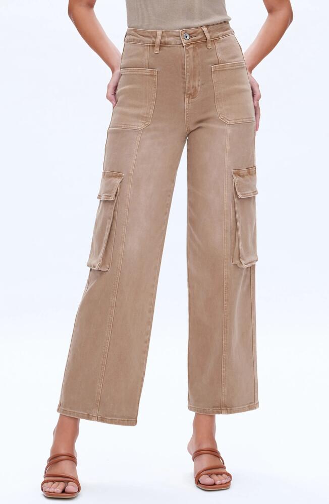 Bayeas High Waist Wide Leg Cargo Jeans in Vintage Khaki Cover