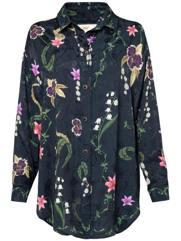 Agua By Agua Bendita Cecilia Tesoro floral-print shirt - Blue Cover