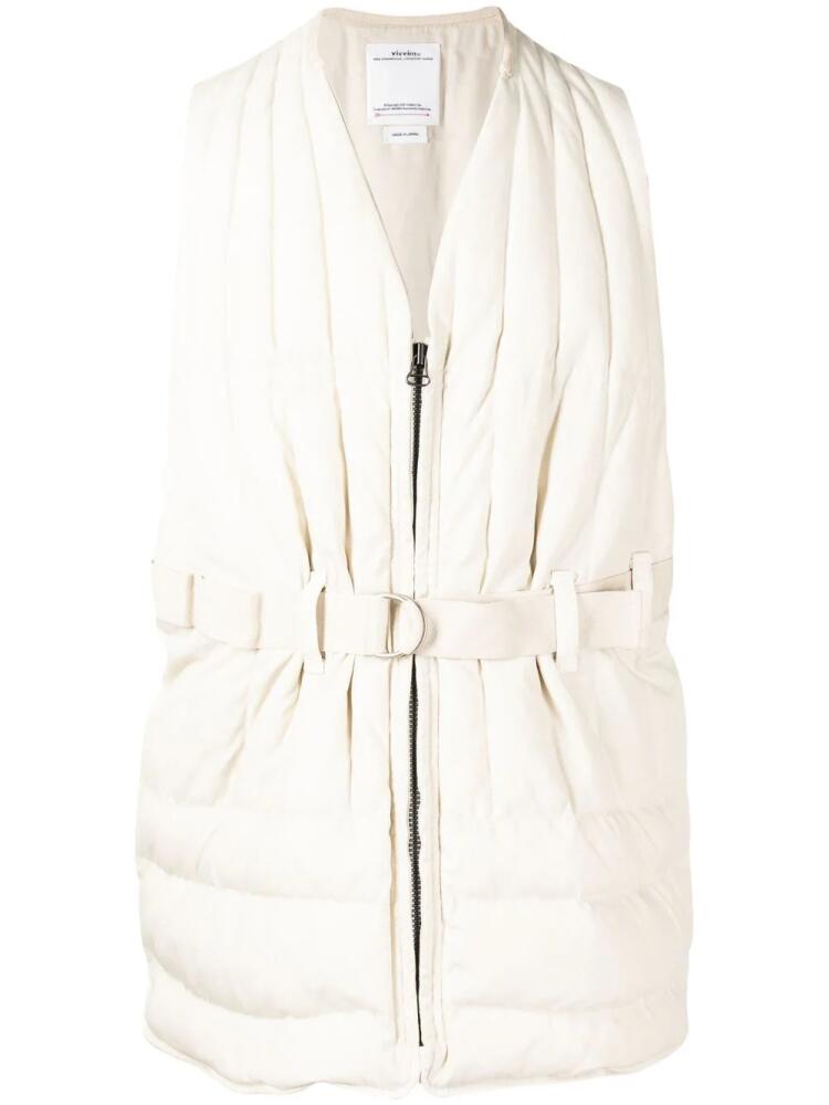 visvim belted padded gilet - White Cover