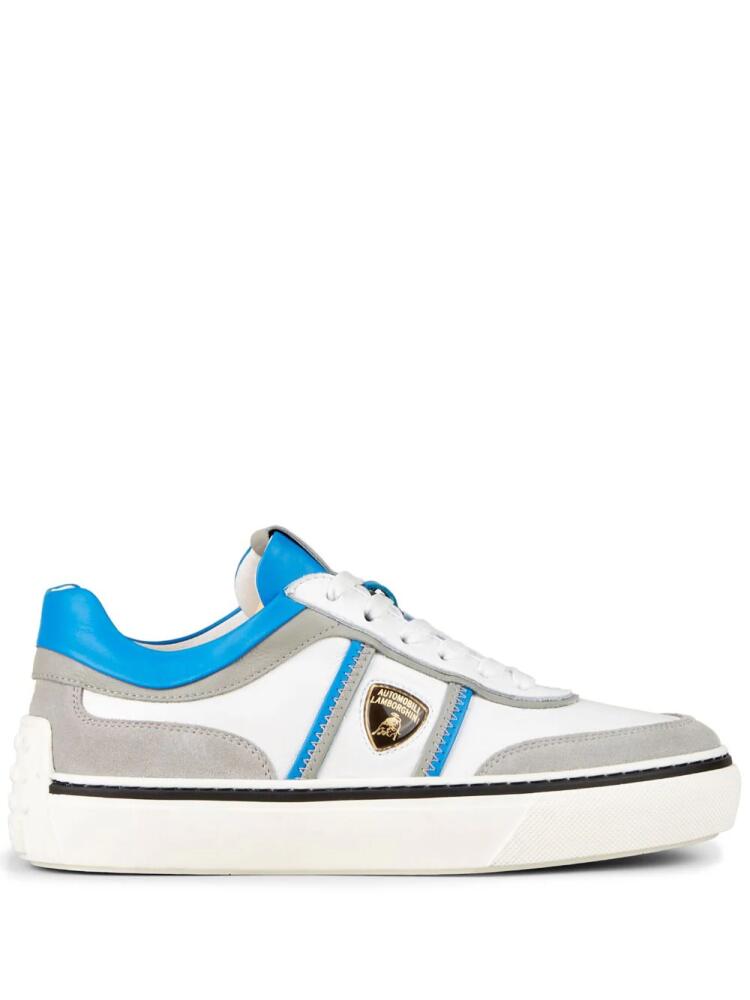 Tod's Automobili Lamborghini logo-debossed low-top sneakers - White Cover