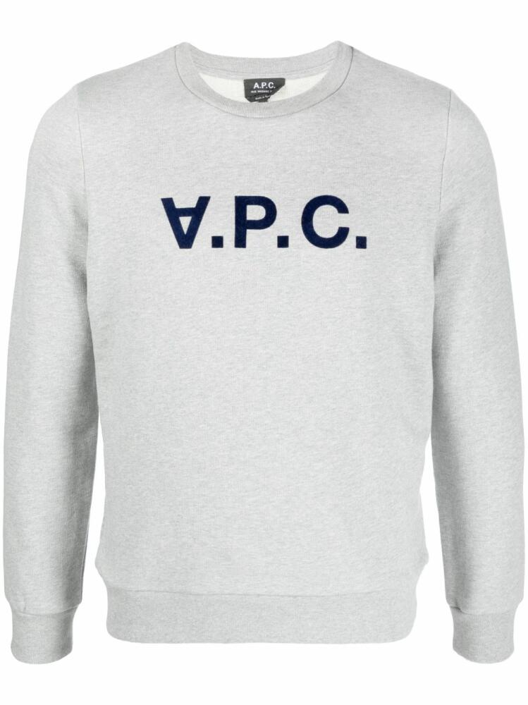 A.P.C. logo-print cotton sweatshirt - Grey Cover