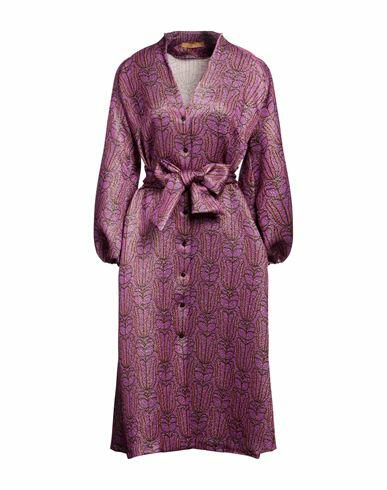 Siyu Woman Midi dress Purple Wool, Lurex, Silk, Nylon, Cotton Cover