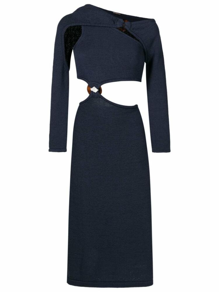 Cult Gaia Denice cut-out knitted midi dress - Blue Cover