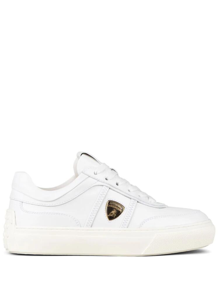 Tod's Automobili Lamborghini logo-debossed low-top sneakers - White Cover