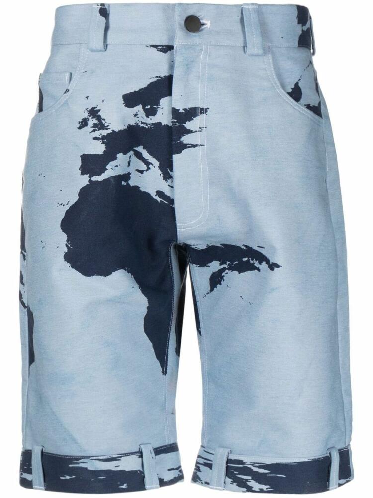 Stain Shade abstract-print Bermuda shorts - Blue Cover