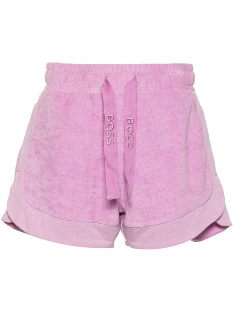 BOSS drawstring terry-cloth shorts - Purple Cover